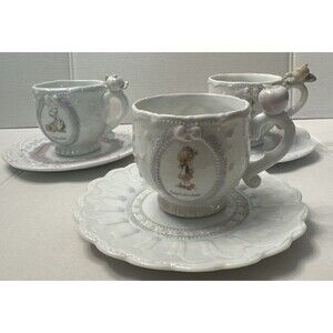 Enesco 1994 Precious Moments Collection Sep/Oct/Nov (3) Teacup Saucer Sets